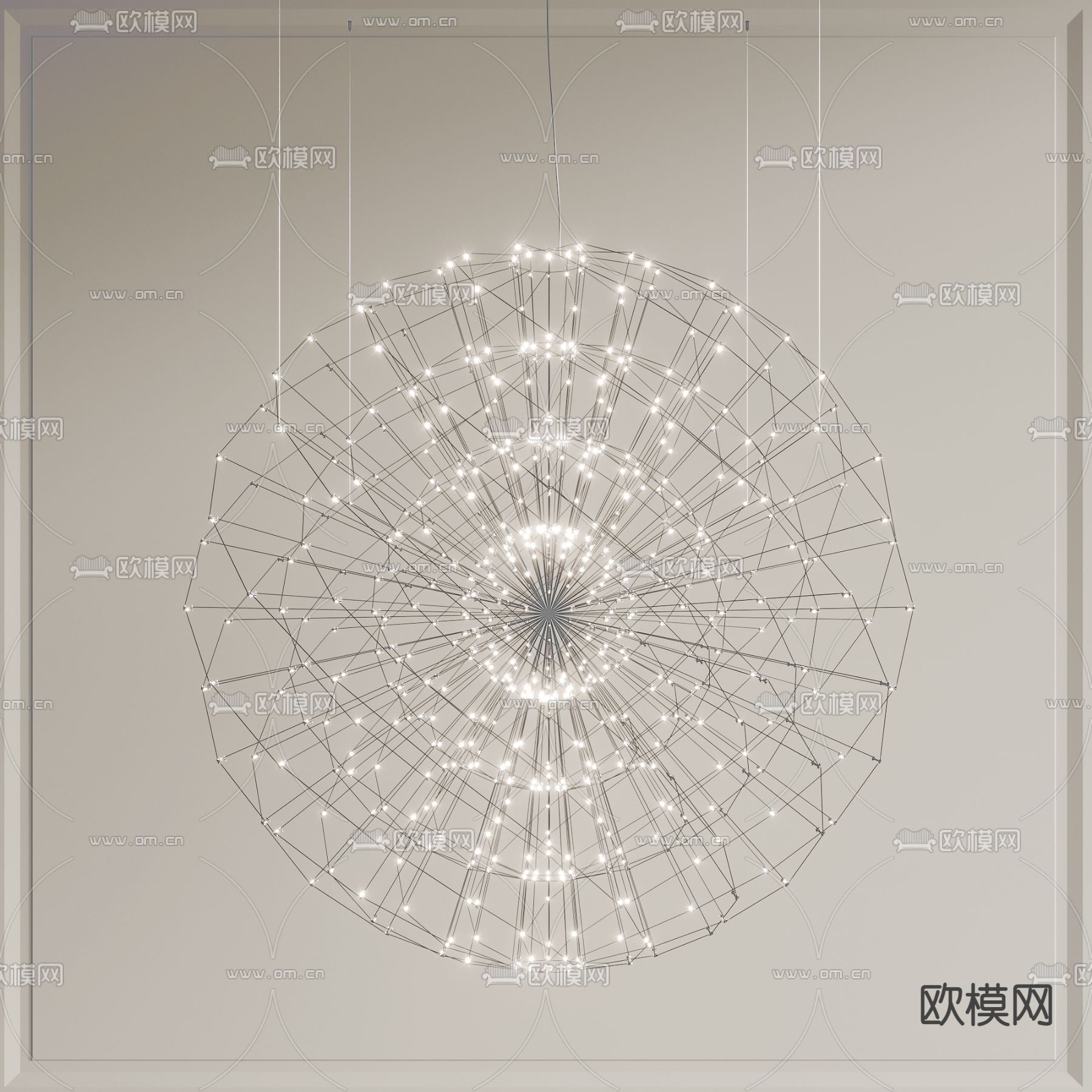 工业风极简吊灯su模型下载（渲染图1）