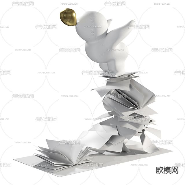 现代轻奢创意雕塑免费3d模型下载