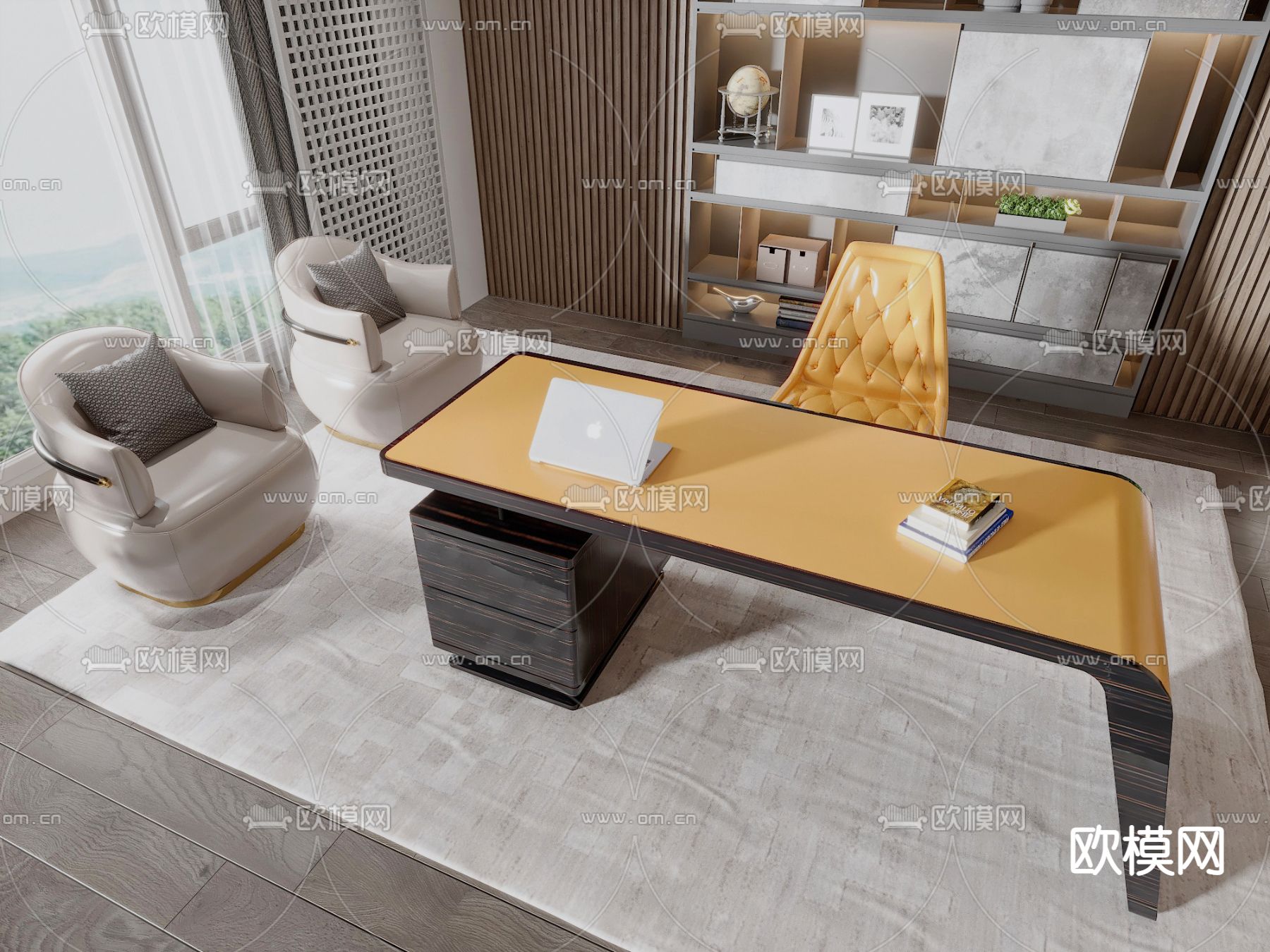 办公桌 写字台3d模型下载