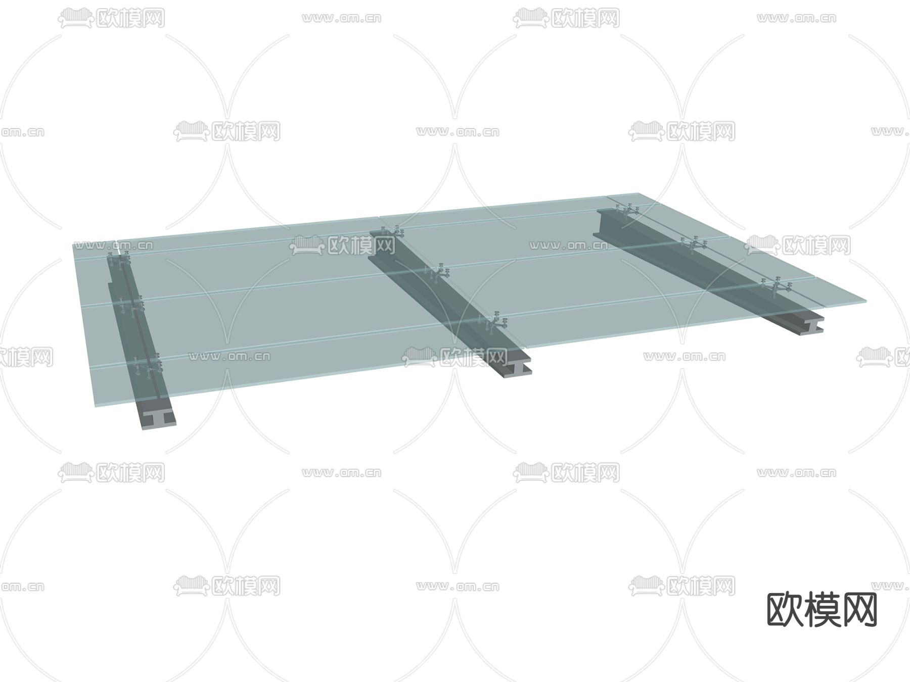 雨棚 玻璃雨棚 遮雨棚su模型下载（渲染图2）