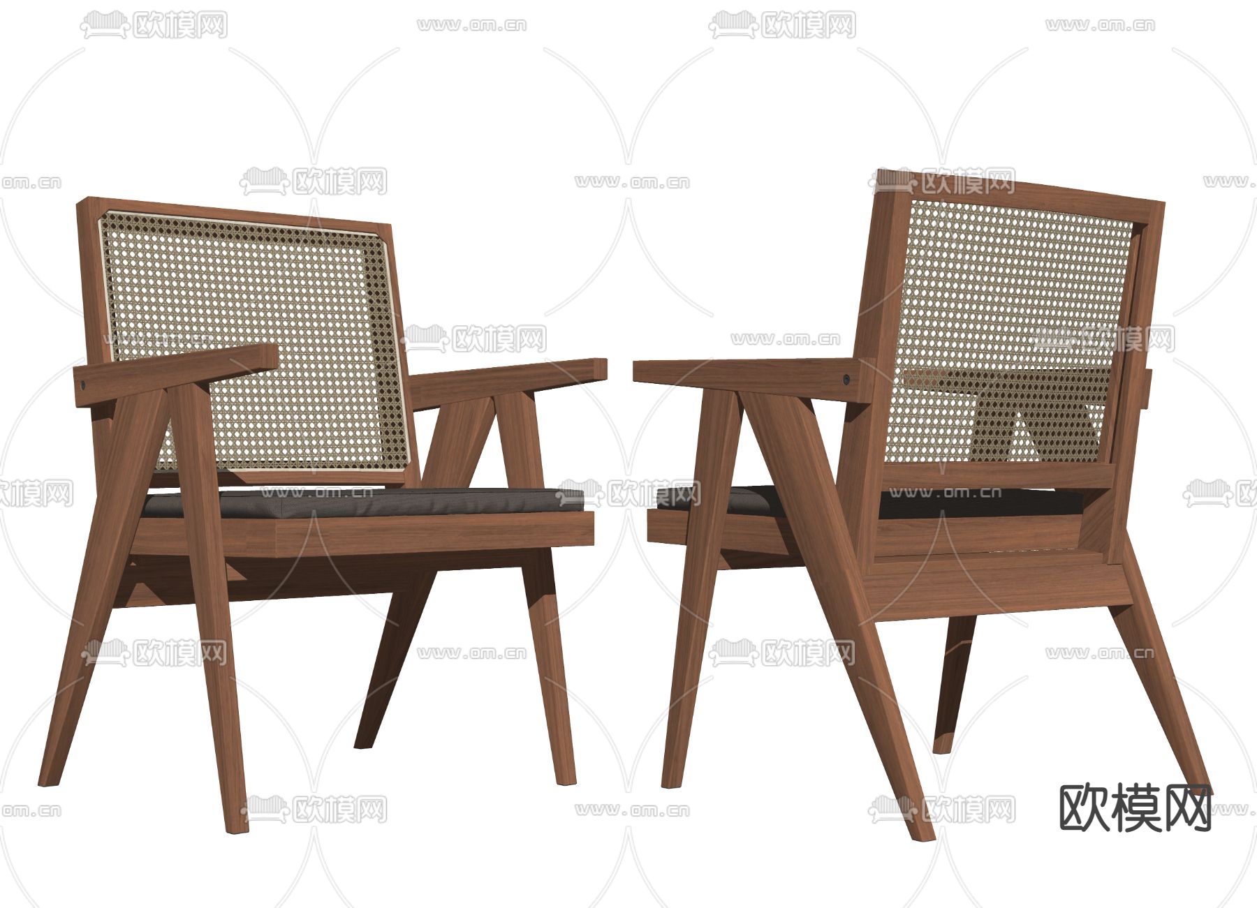 Cassina 餐椅 单椅su模型下载（渲染图2）