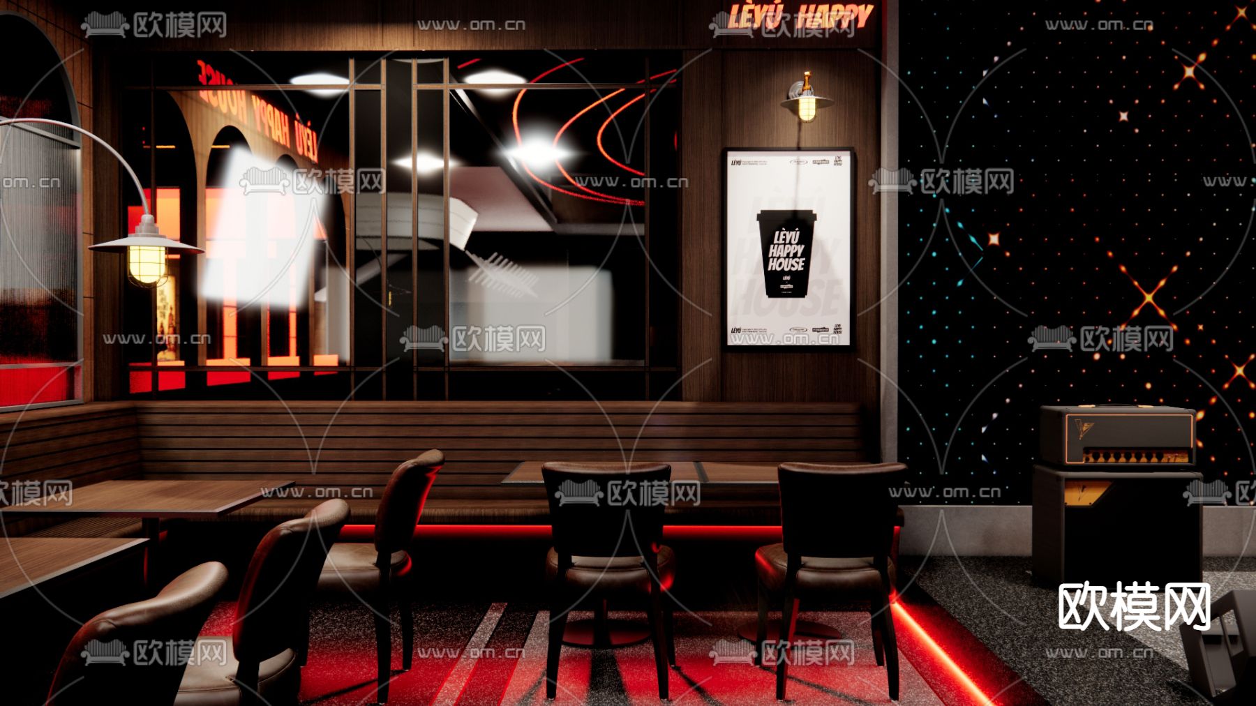 现代酒吧su模型下载（渲染图4）