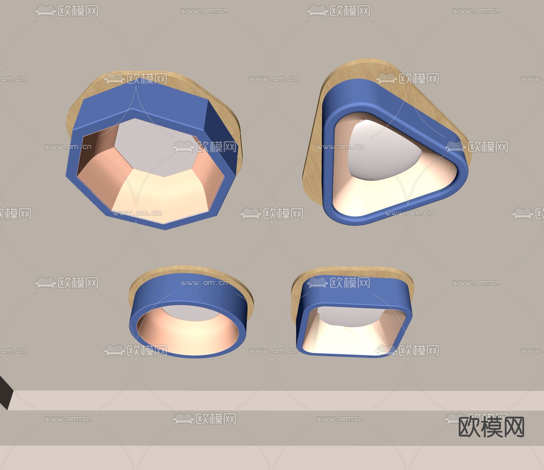 北欧走廊灯 吸顶灯su模型下载（渲染图2）