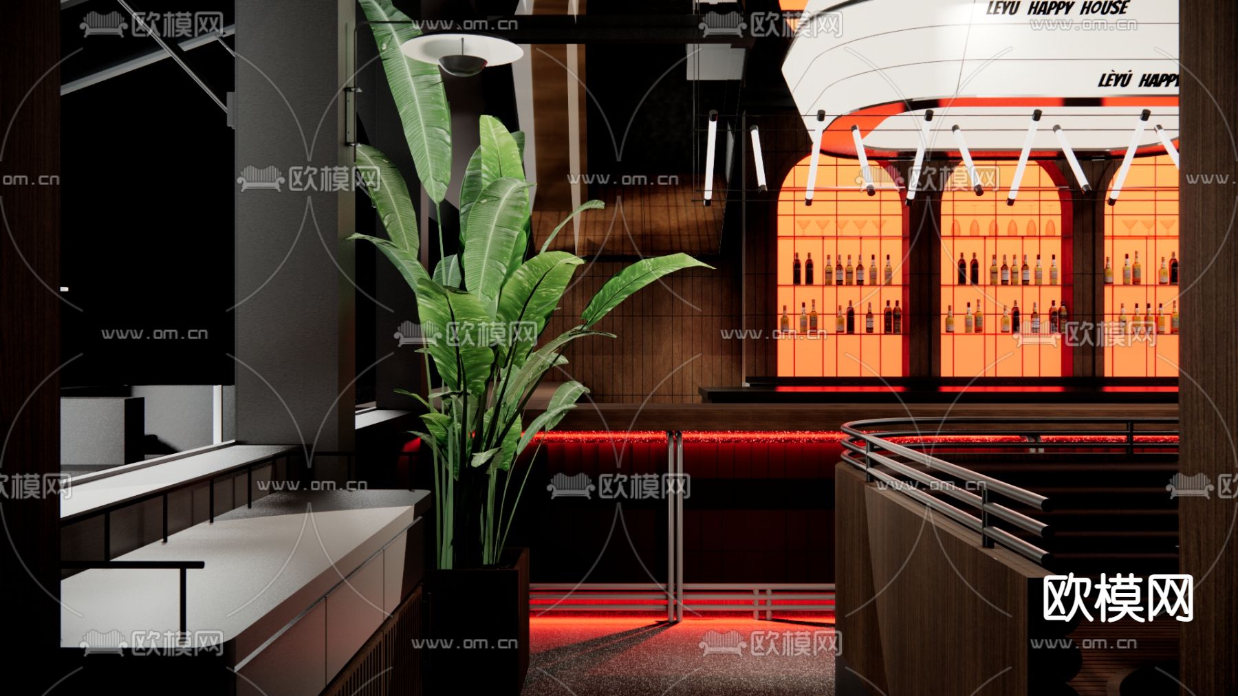 现代酒吧su模型下载（渲染图3）