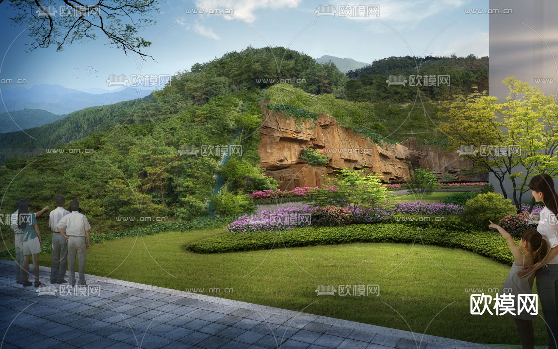 现代山地园林psd下载