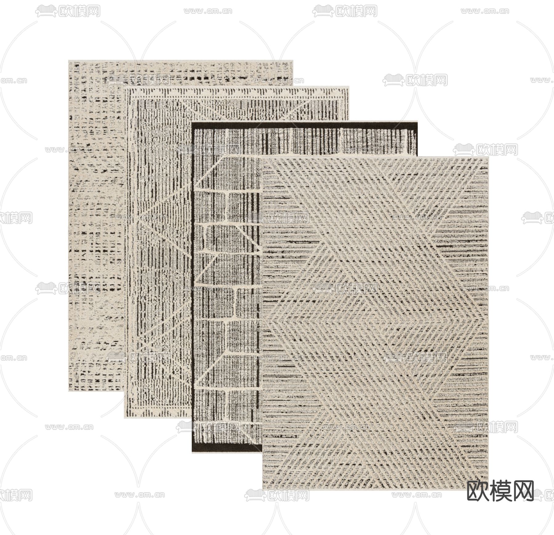 现代地毯su模型下载（渲染图2）