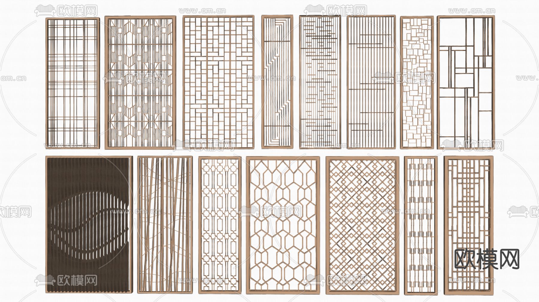 中式屏风 隔断su模型下载（渲染图2）