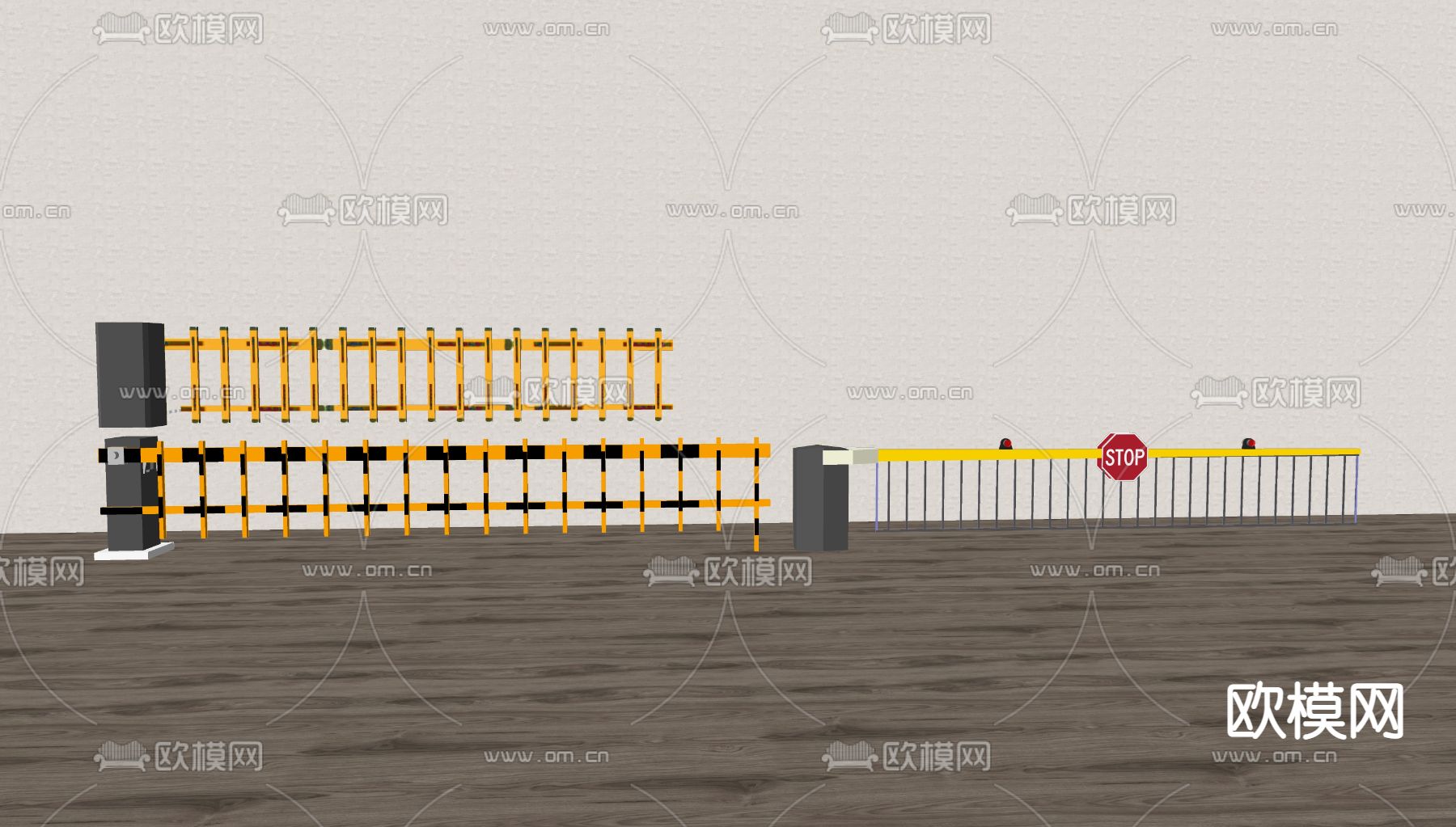 现代摆闸 收费杆 升降杆su模型