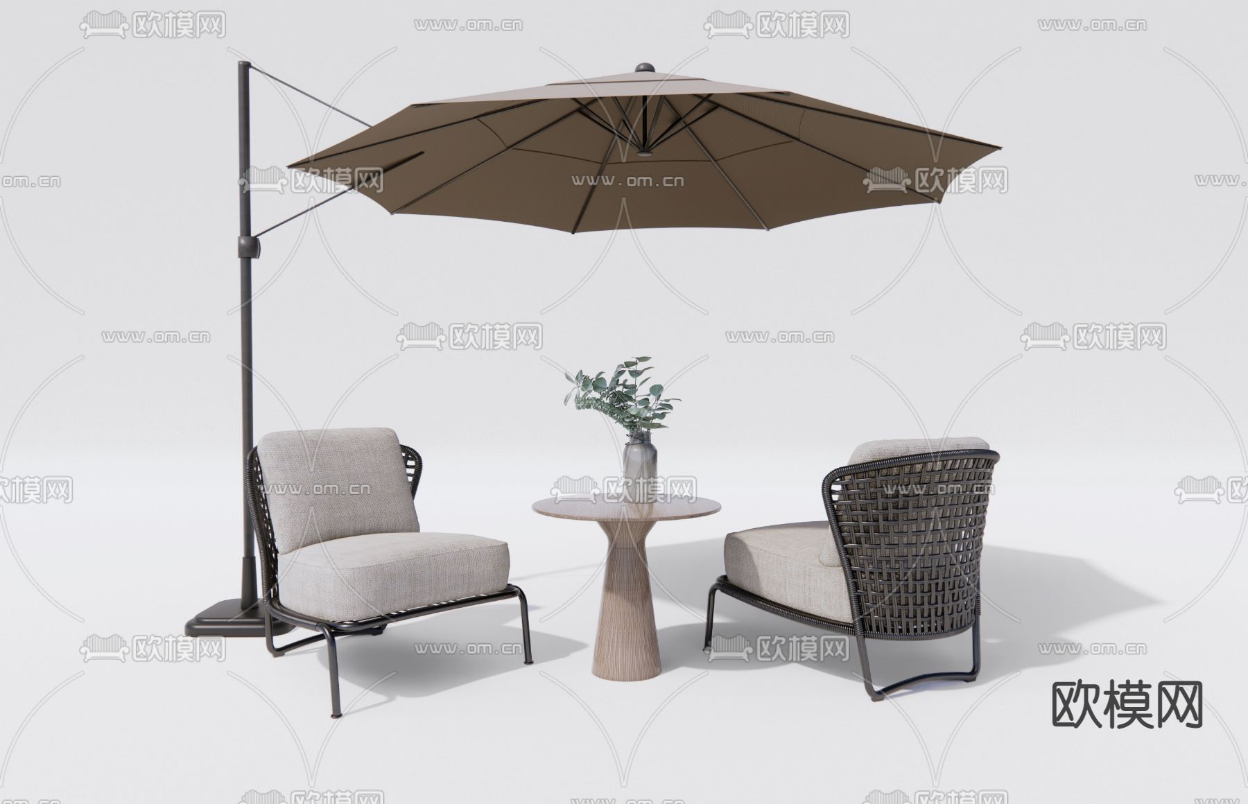 现代户外桌椅3d模型下载