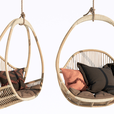  现代吊椅 吊篮 秋千椅su模型 