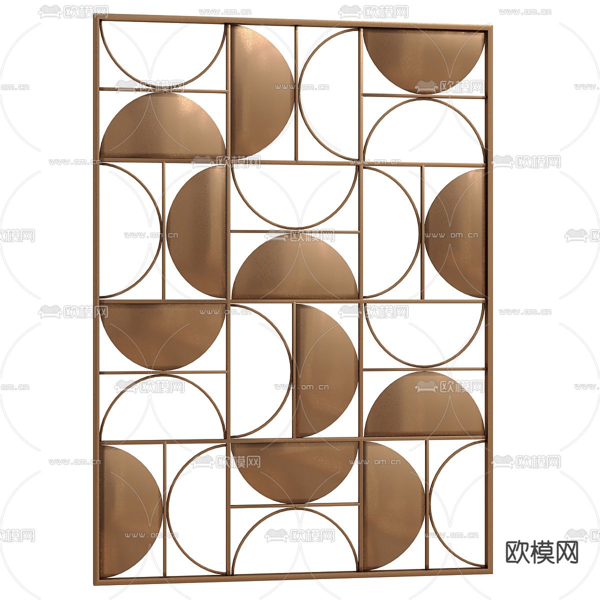 现代金属屏风隔断3d模型下载