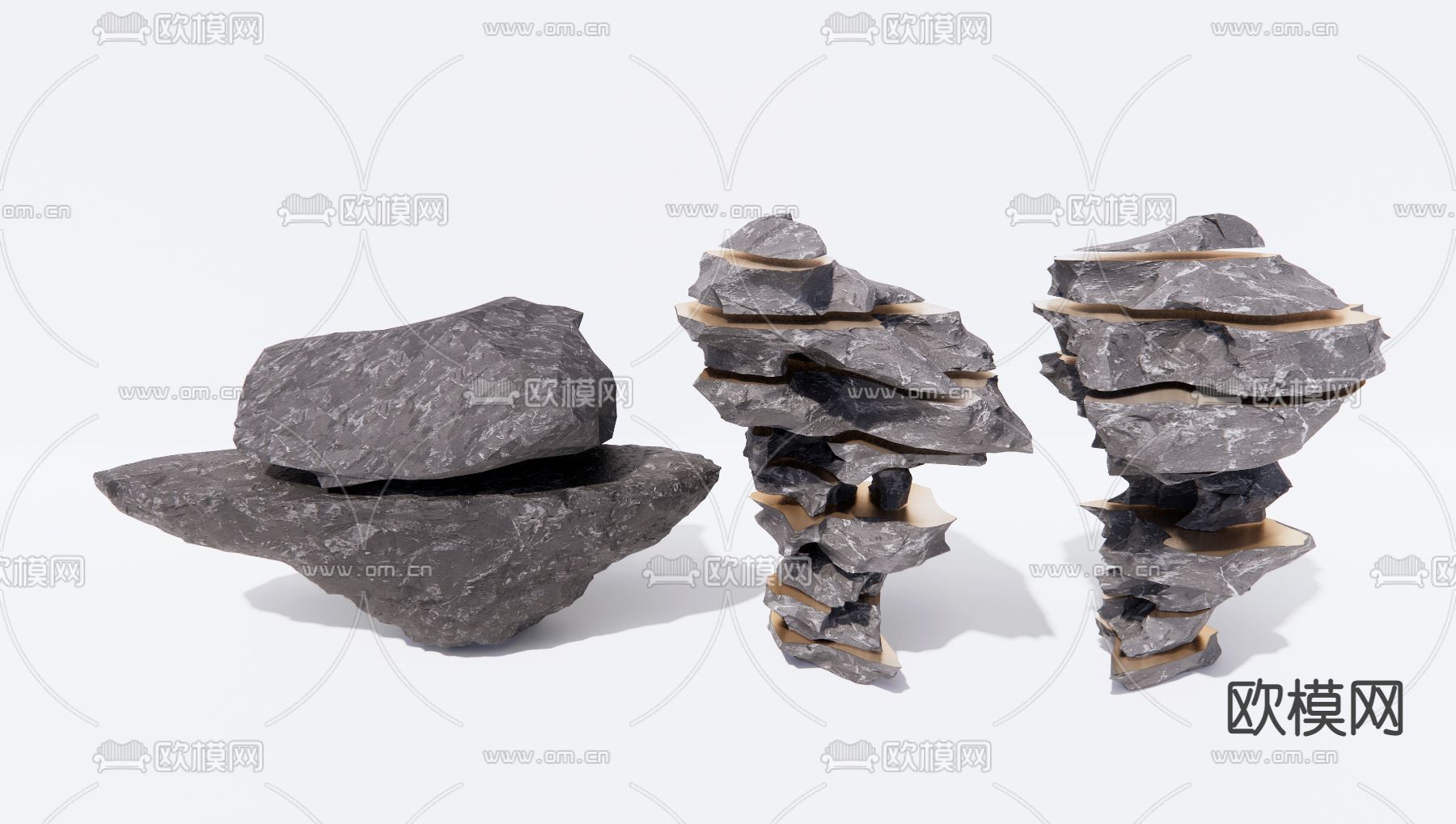景观石 石块 石头3d模型下载