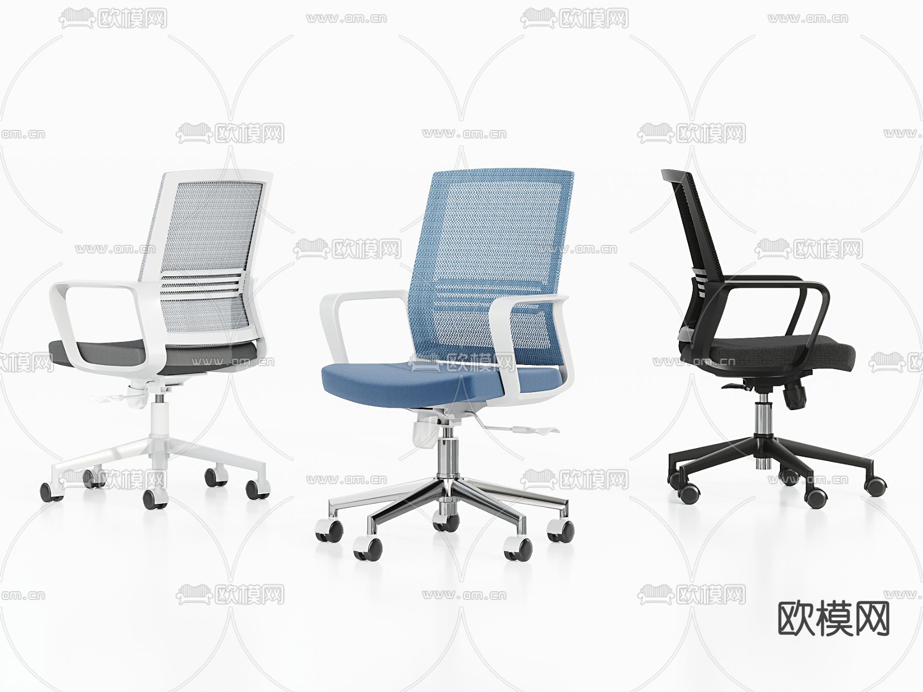 办公椅  员工椅 培训会议椅3d模型下载