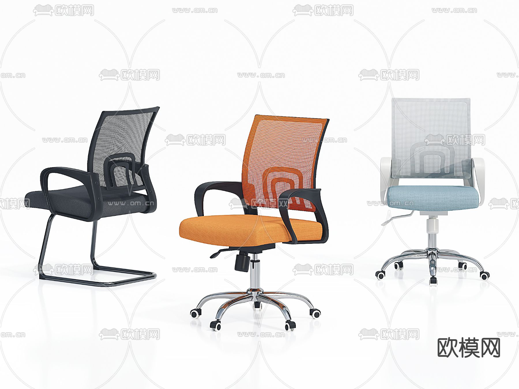办公椅 培训椅 会议椅3d模型下载