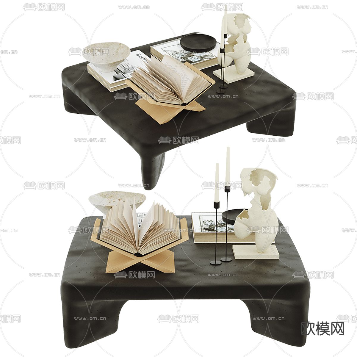 中古风茶几3d模型下载