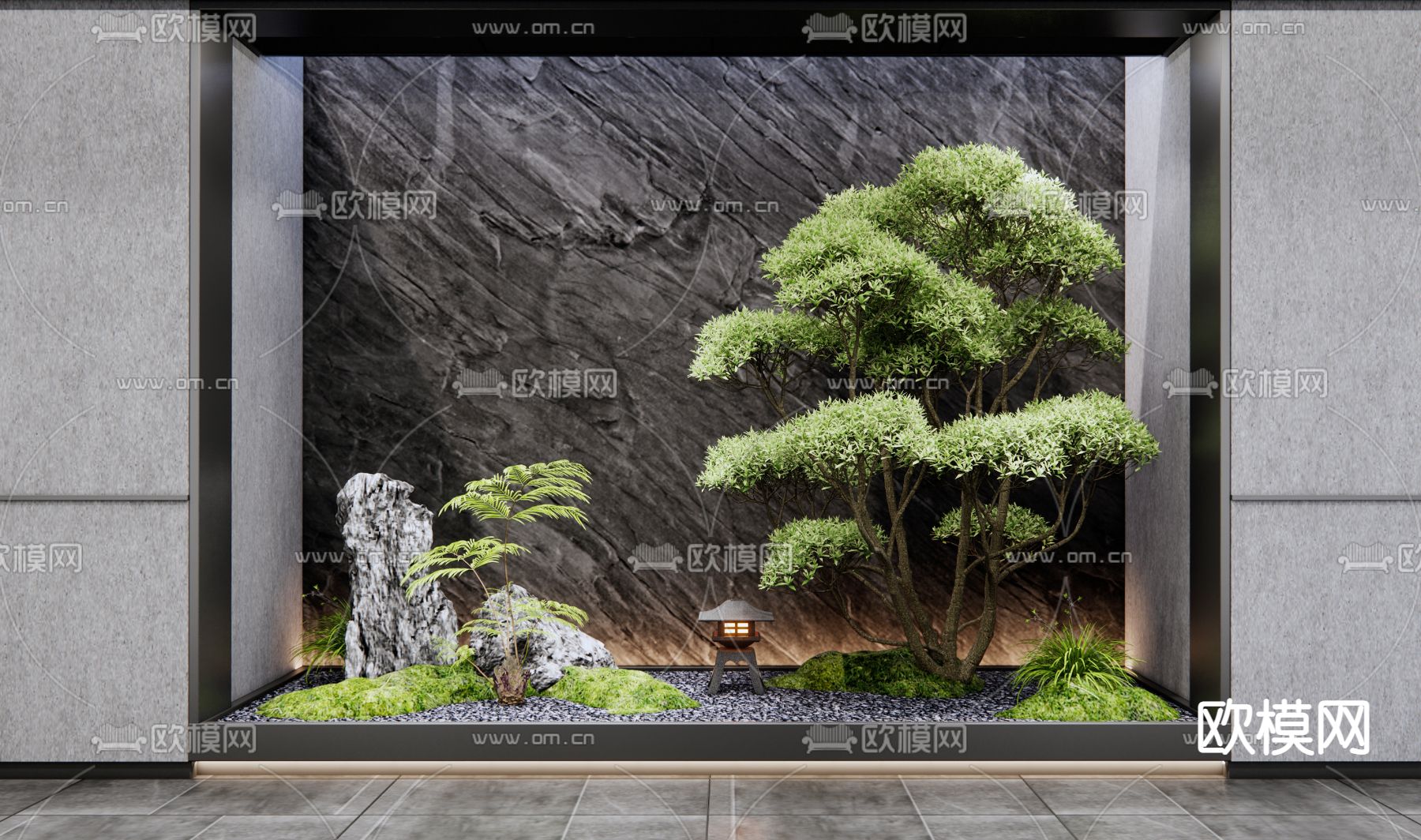 室内植物堆 景观小品3d模型下载