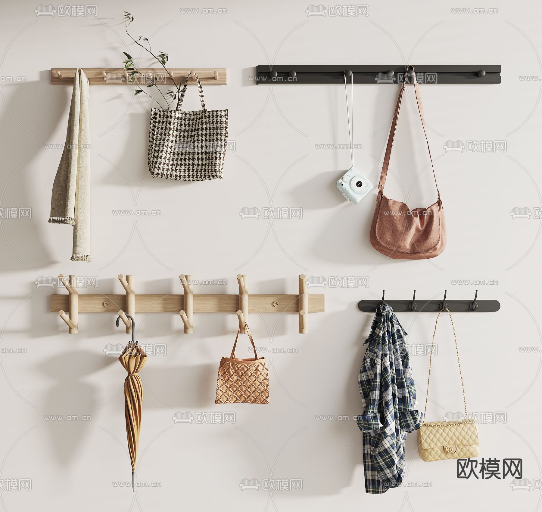 现代挂衣钩su模型下载（渲染图1）