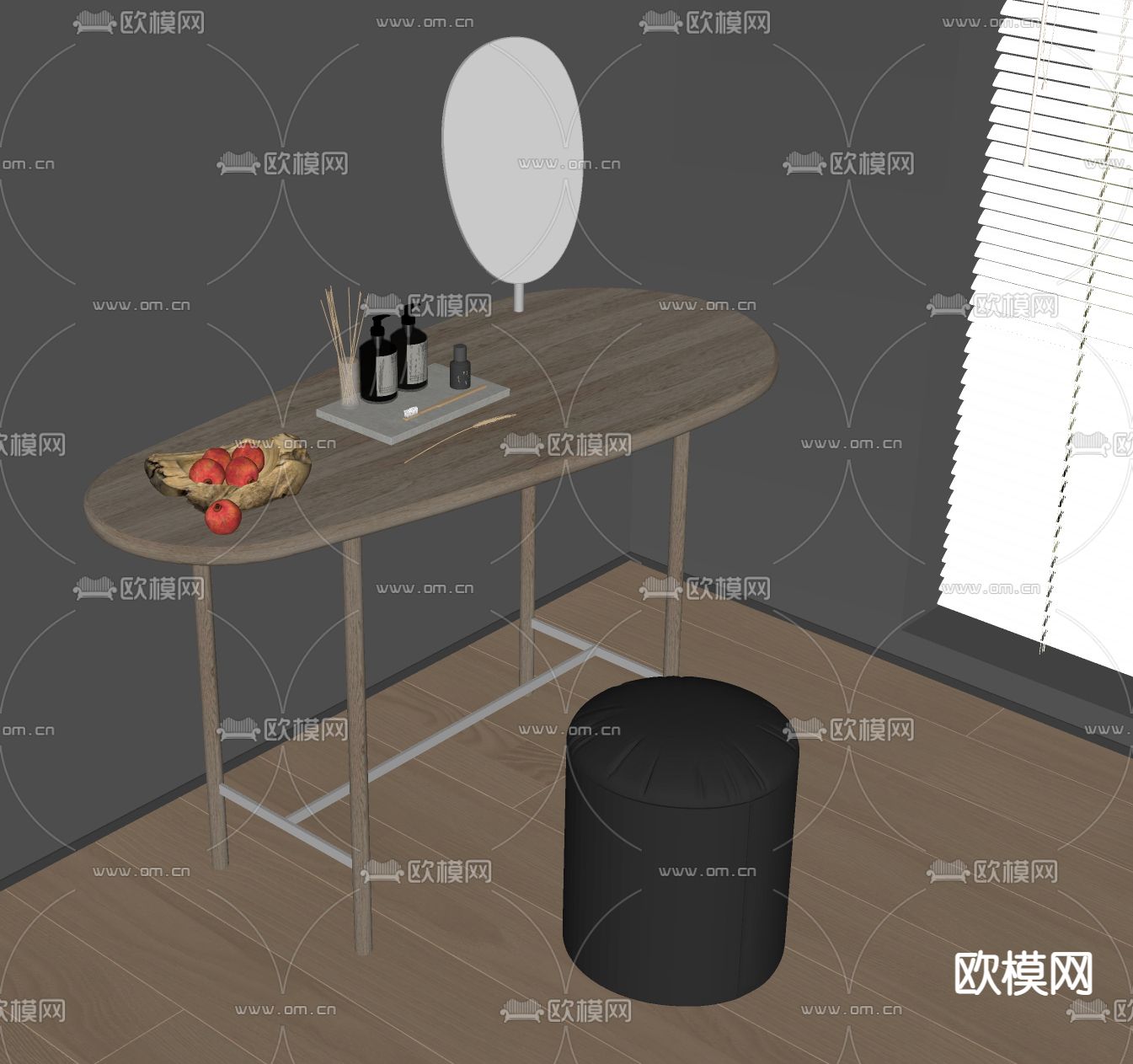 现代梳妆台su模型