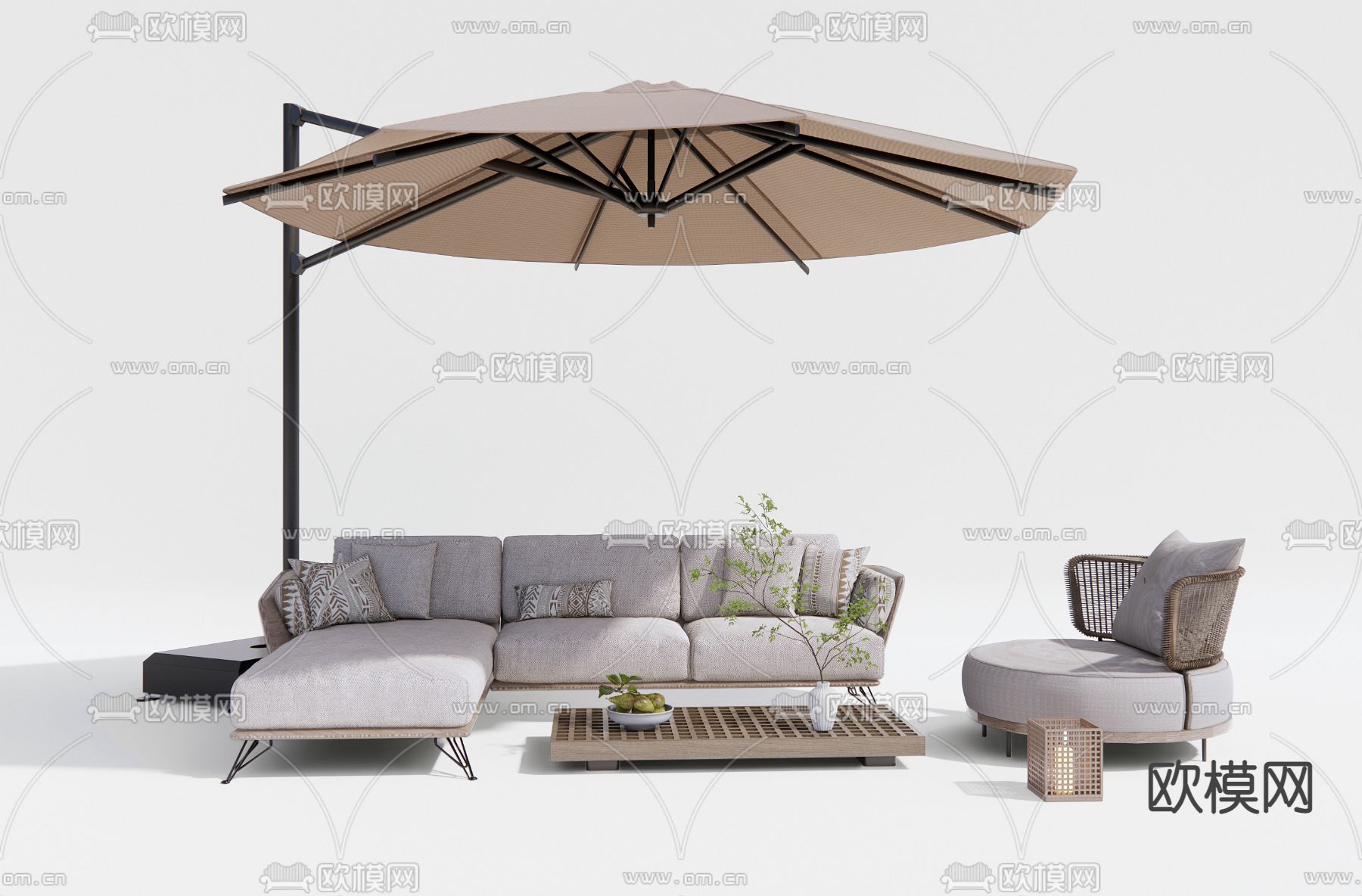 现代户外沙发3d模型下载