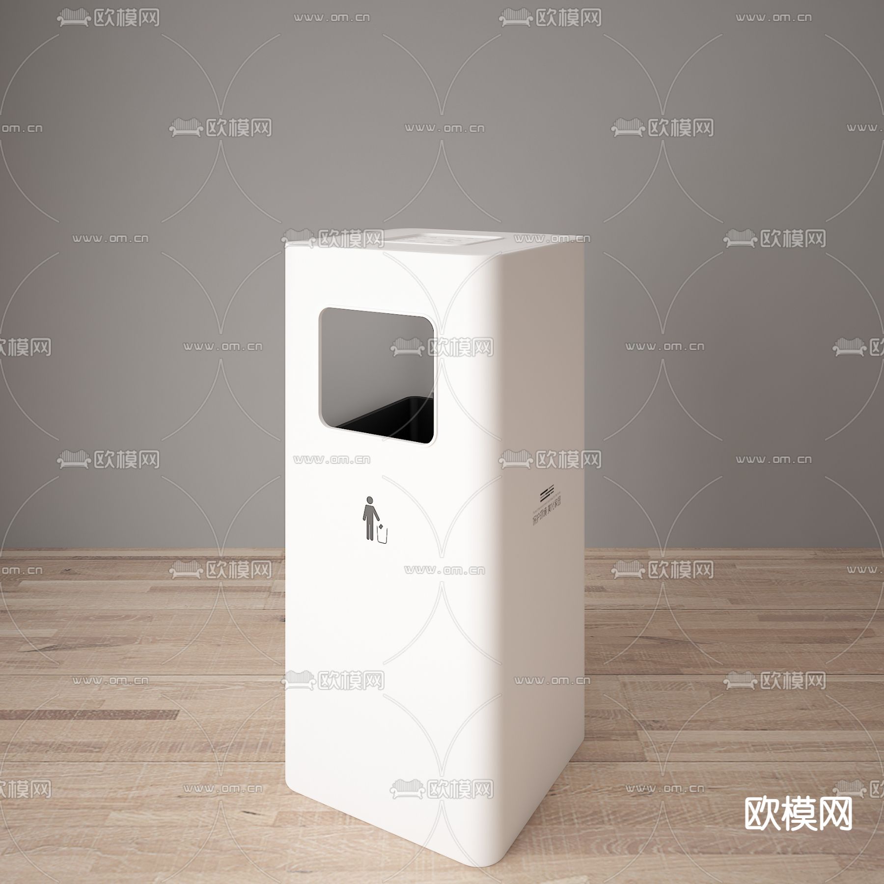 现代户外垃圾桶 垃圾箱3d模型下载（渲染图2）