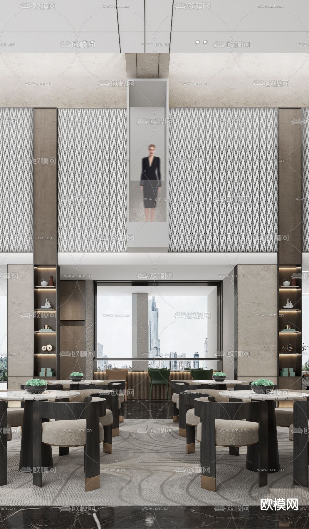 轻奢售楼处沙盘区3d模型下载（渲染图3）