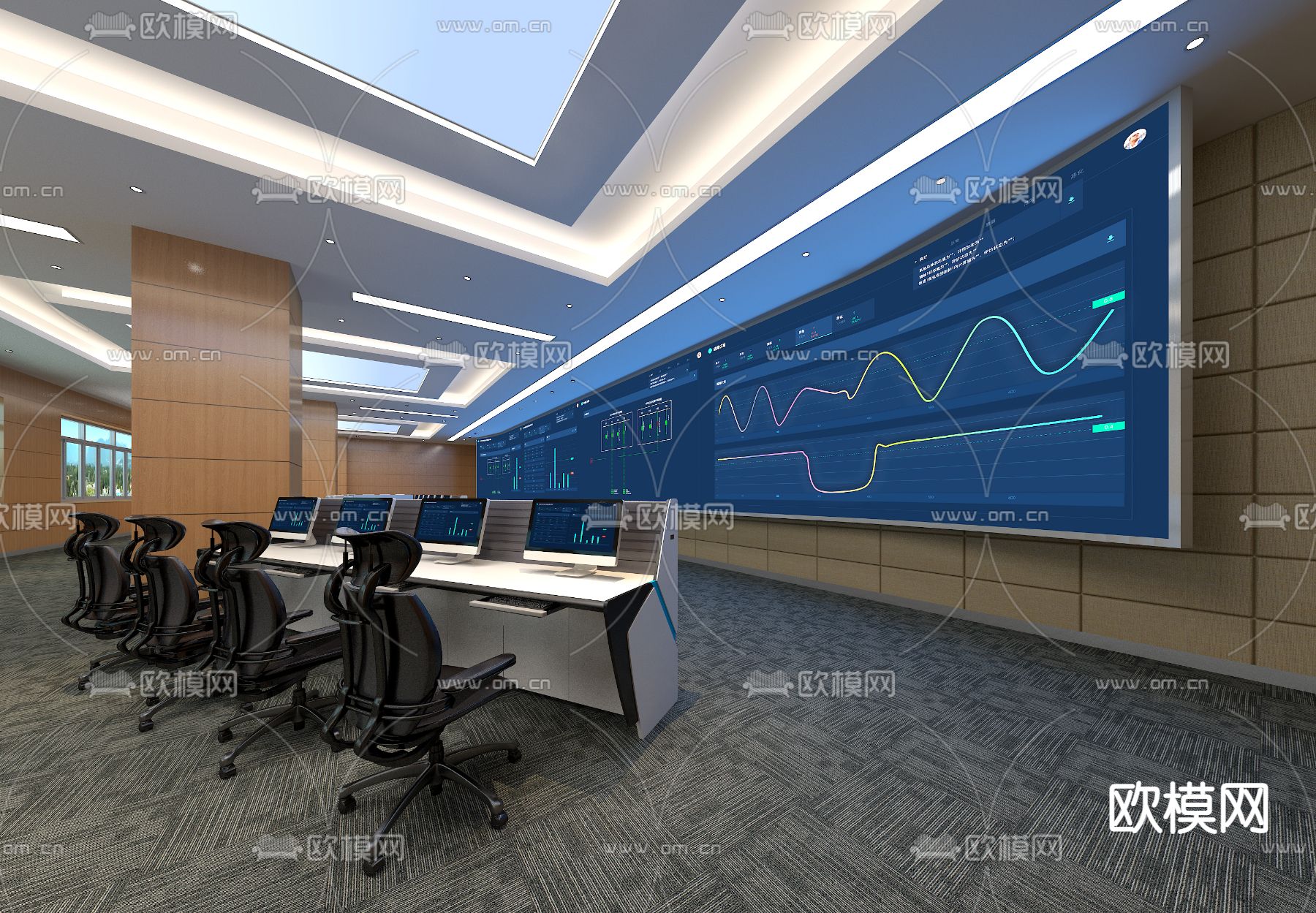 现代指挥中心免费3d模型下载