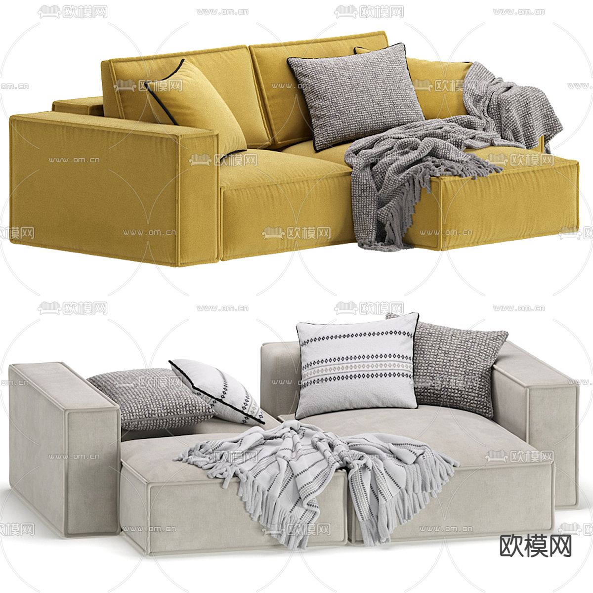 宜家 转角沙发 双人沙发3d模型下载