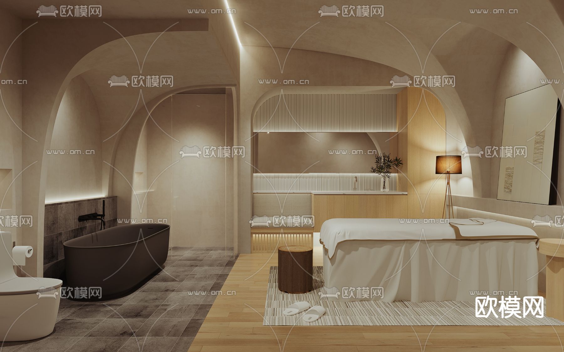 侘寂SPA美容 护理房su模型