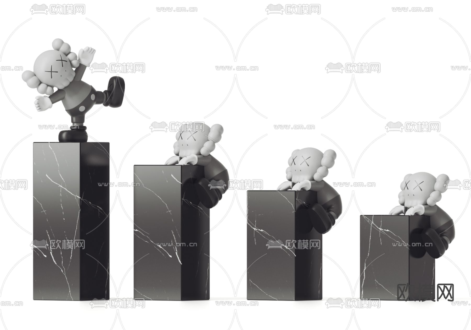 kaws雕塑 摆件3d模型下载