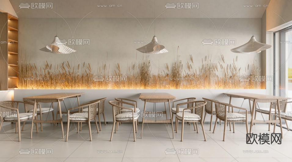 侘寂餐馆 馄饨馆3d模型下载(渲染图2)