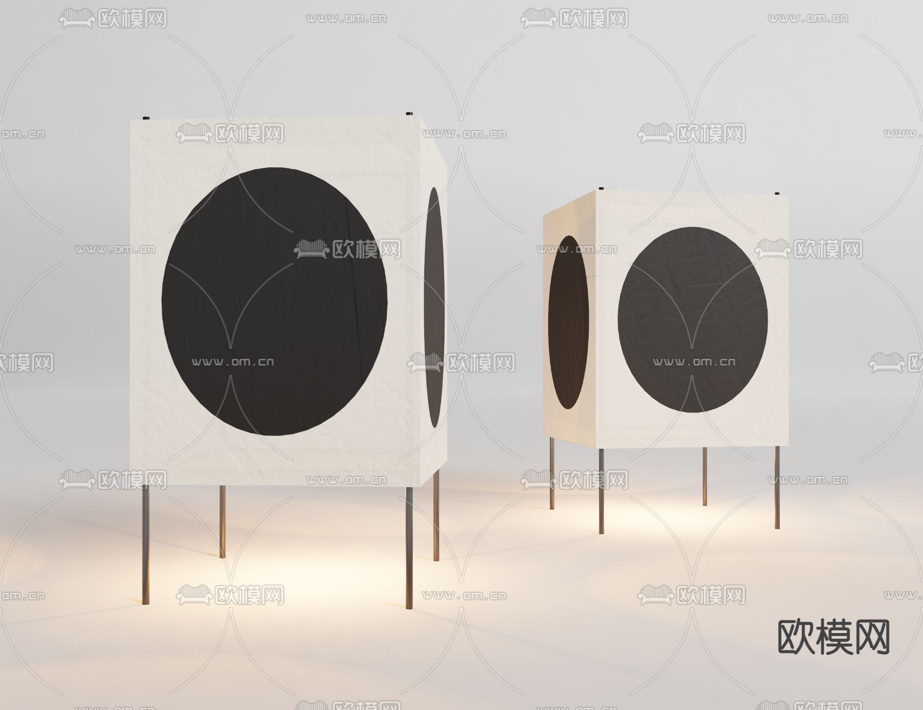 日式台灯su模型下载（渲染图1）