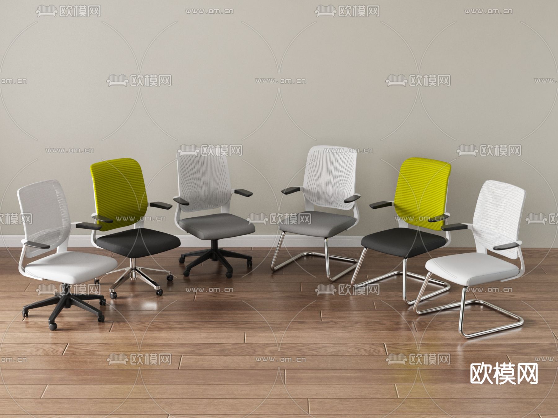 办公椅 职员椅 班前椅3d模型下载