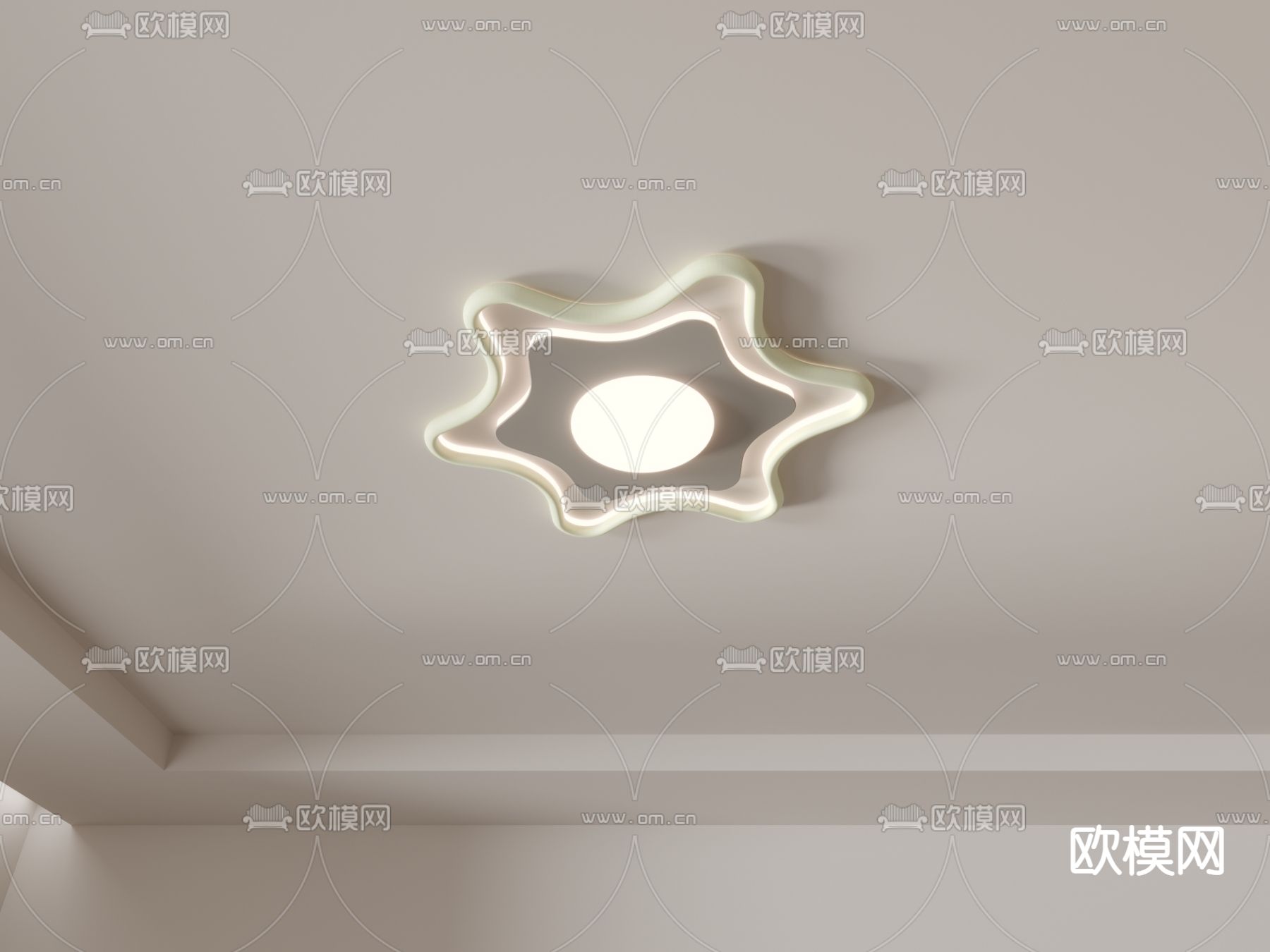 北欧艺术吸顶灯3d模型下载（渲染图5）