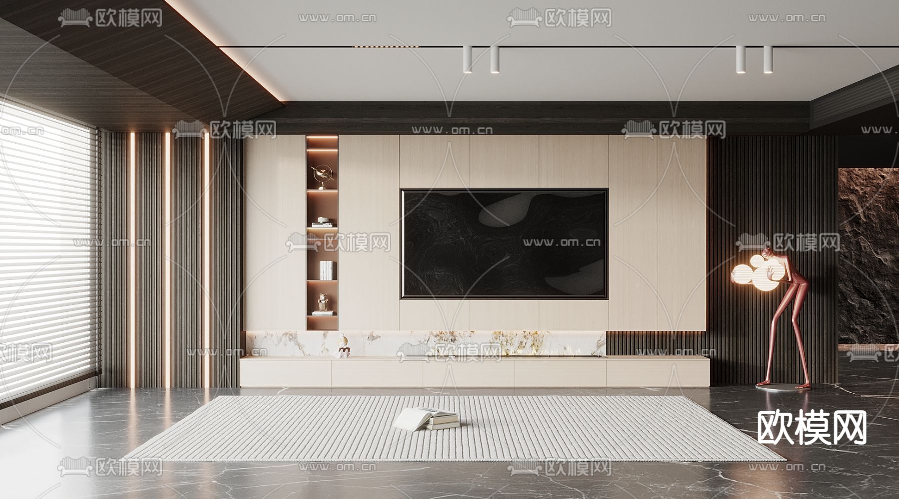 电视背景墙3d模型