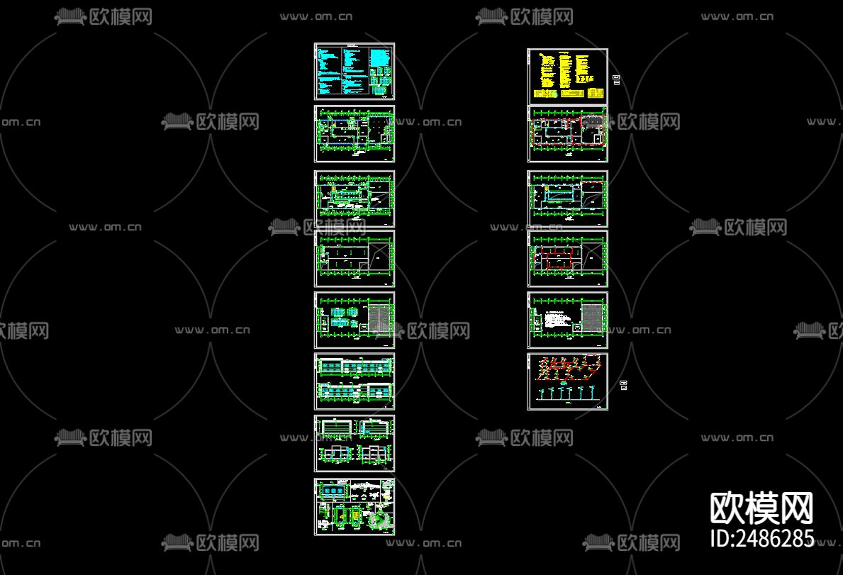 泗洪县蟹洪米业有限公司周转厂房给排水CAD施工图下载（渲染图2）