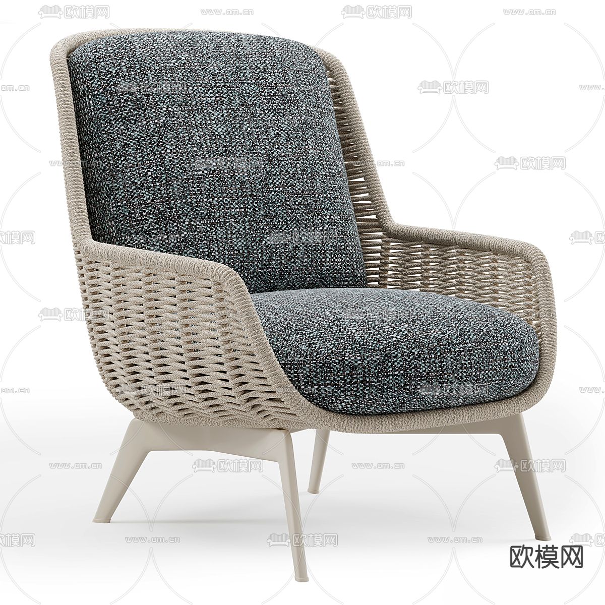 Pertica  户外休闲椅 藤椅3d模型下载（渲染图2）