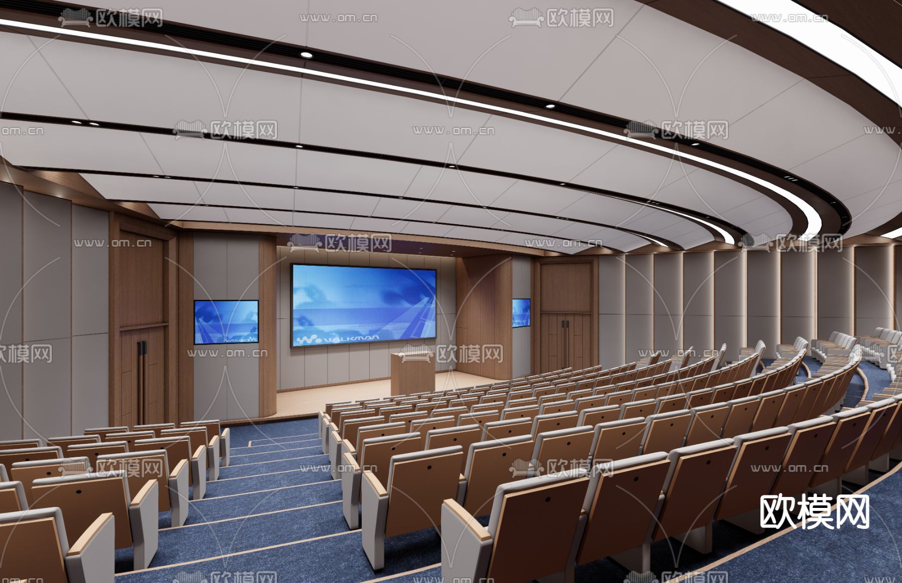 阶梯会议室 报告厅免费3d模型下载（渲染图1）