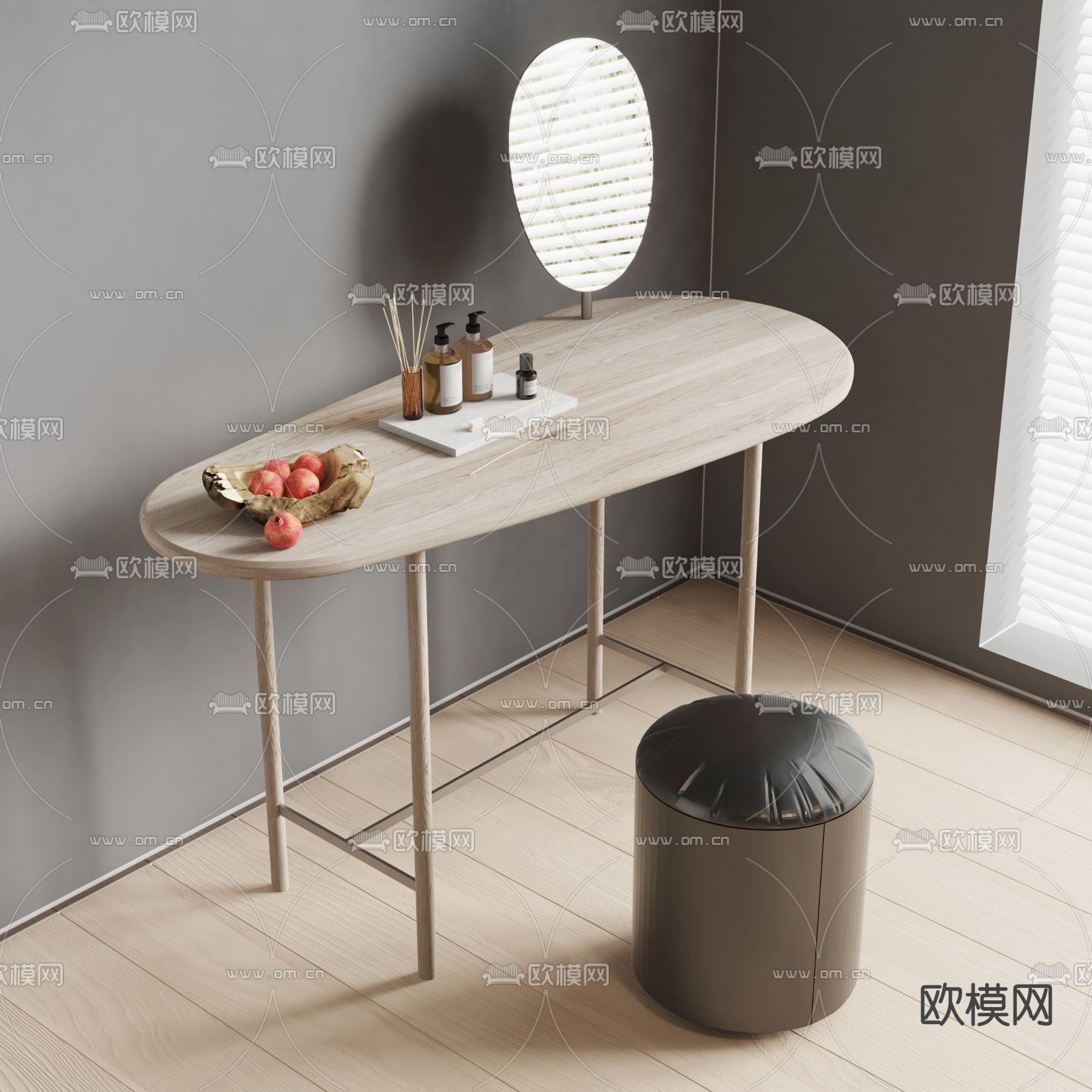 现代梳妆台su模型