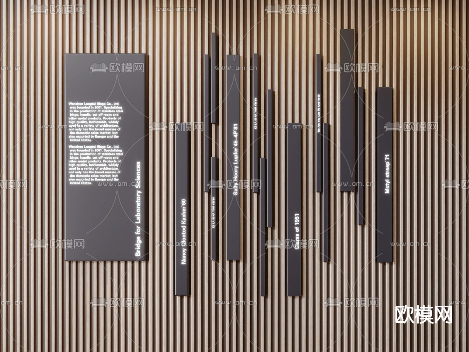 现代商场标识牌 导视牌su模型下载（渲染图1）