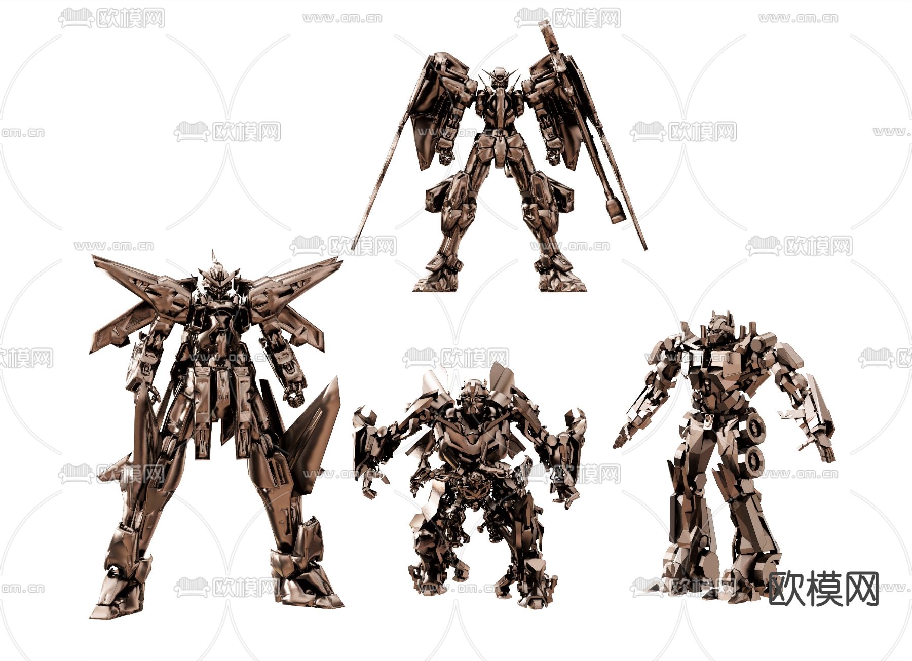 现代潮玩 机器人手办su模型下载（渲染图1）