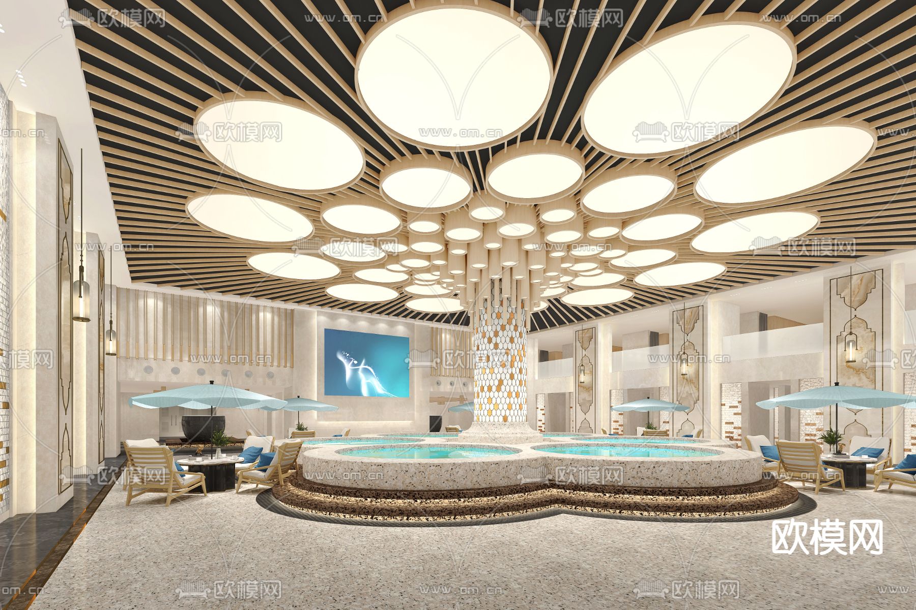 洗浴中心3d模型下载（渲染图2）