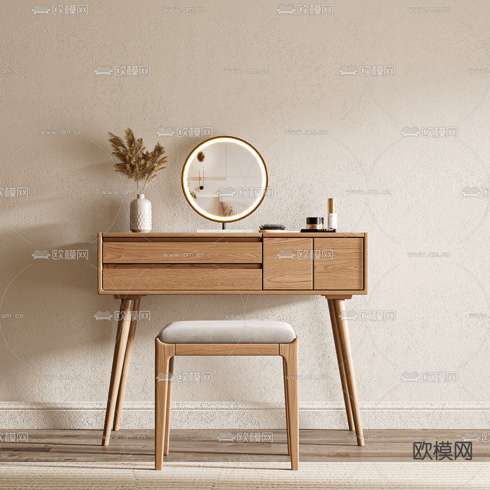 北欧梳妆台3d模型下载