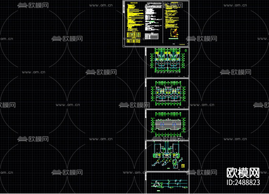 河滨人家18号楼给排水CAD施工图下载（渲染图3）