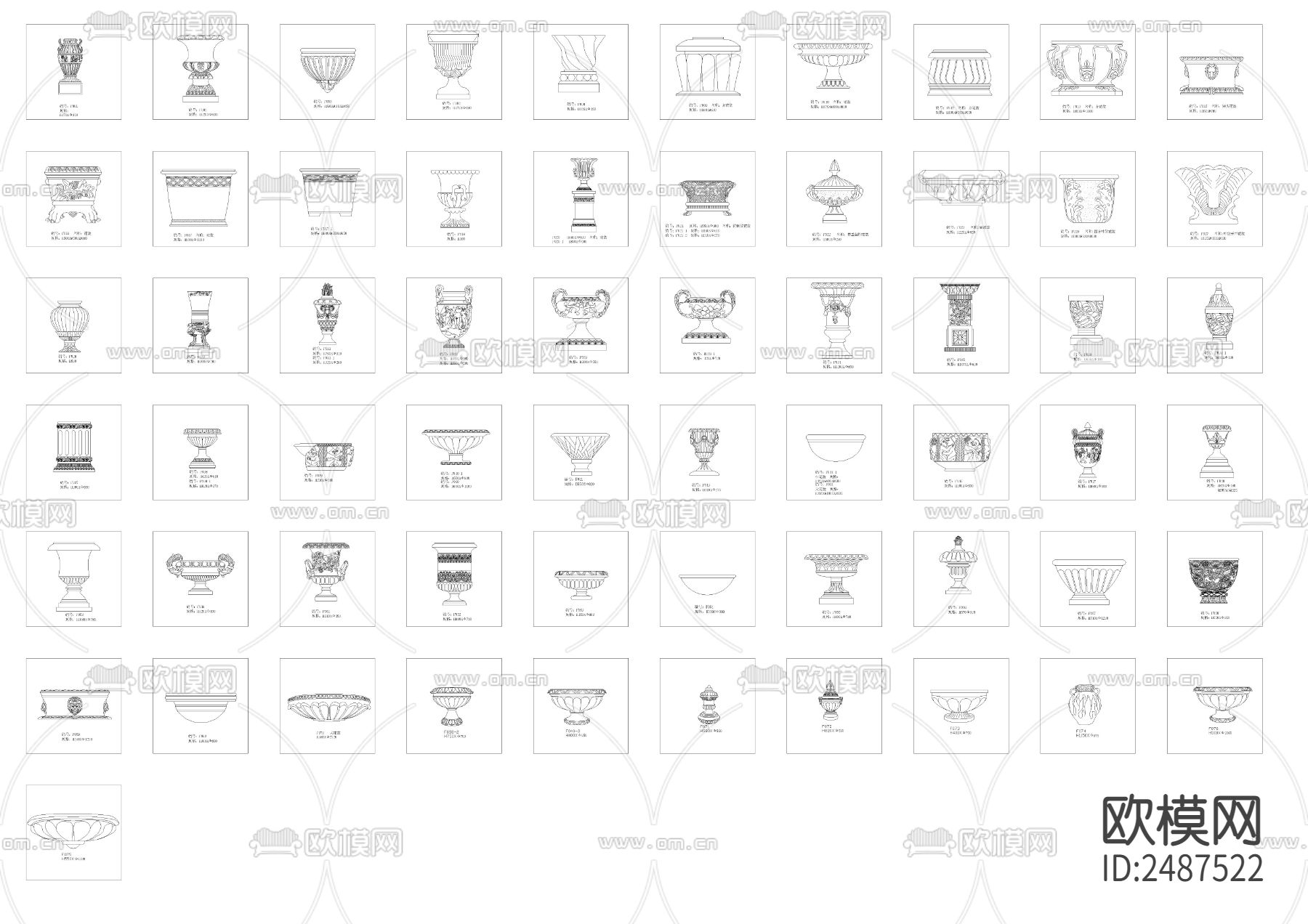 砂岩 罗马柱子CAD施工图下载（渲染图4）