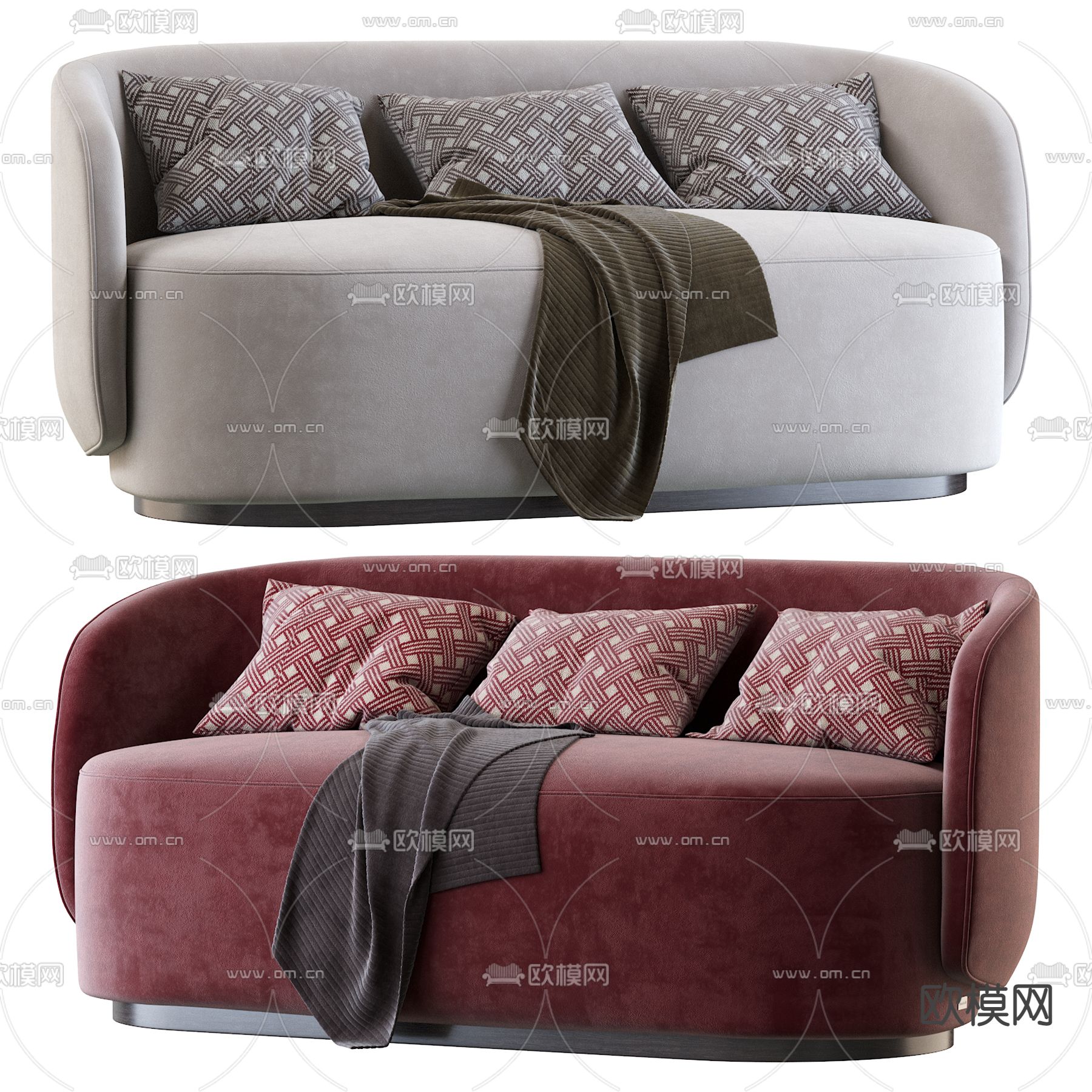 FENDI 双人沙发3d模型下载（渲染图2）