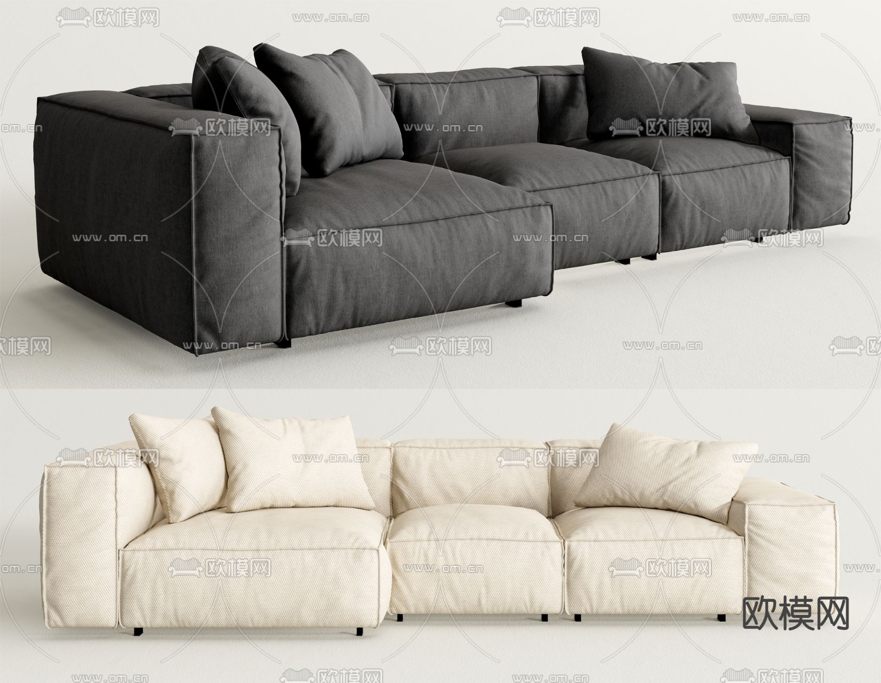 转角沙发 软体沙发3d模型下载