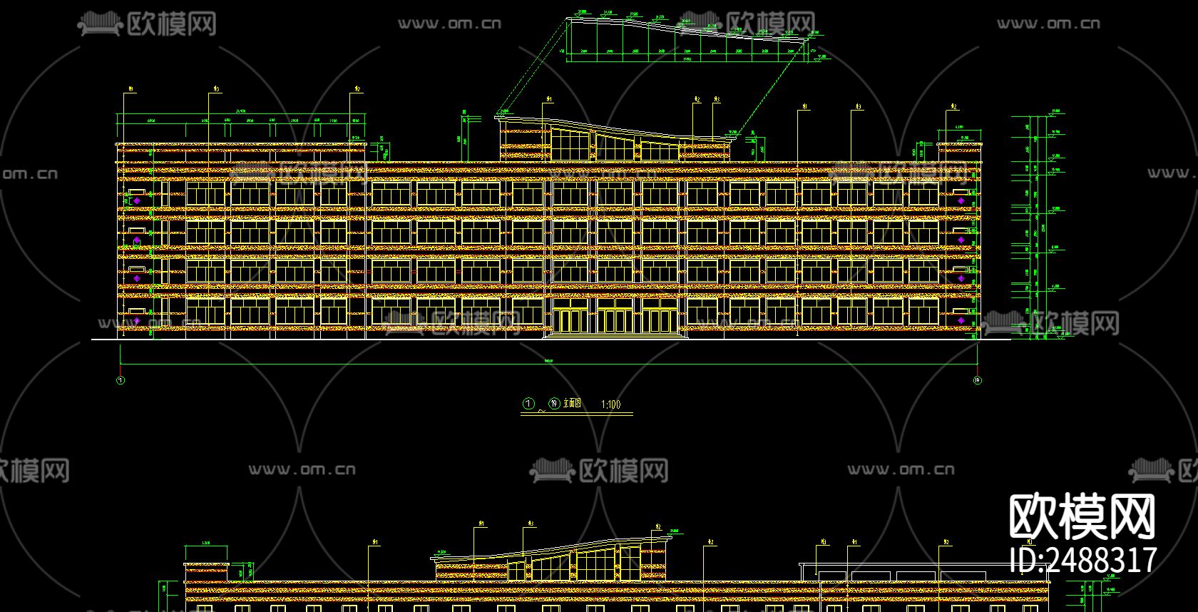 北京教学楼CAD施工图下载（渲染图2）