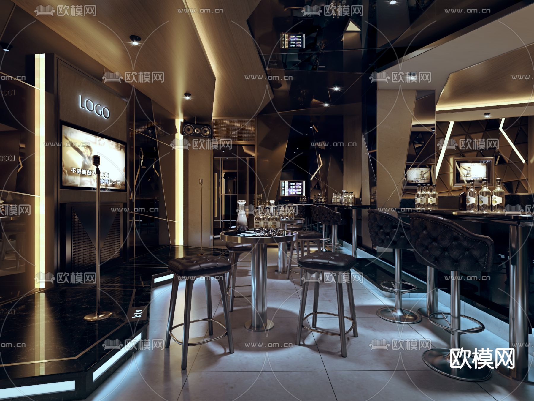 KTV包房 包厢 包间3d模型下载（渲染图1）