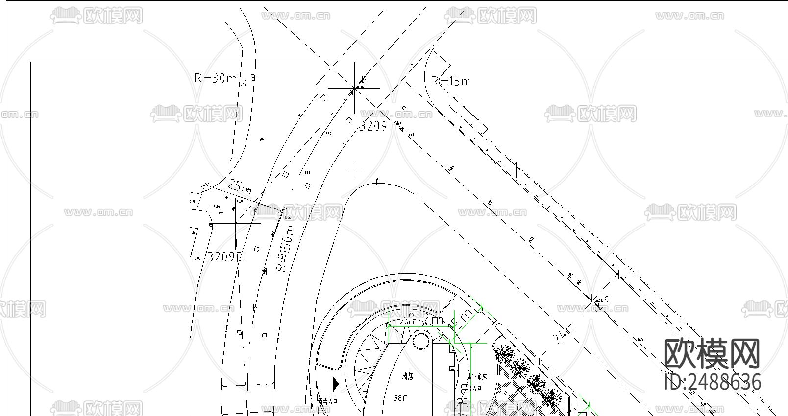 海河某商住项目CAD施工图下载（渲染图3）