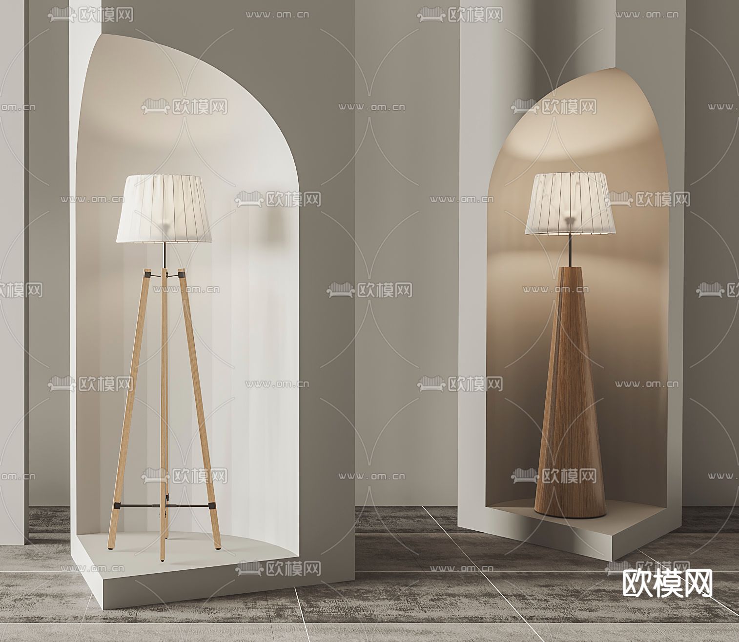 侘寂风落地灯3d模型下载